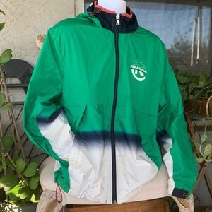 Nautica Green and White Hooded Jacket